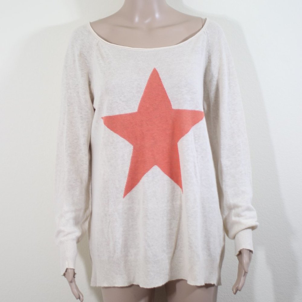 Seaton Big Star Sweater Beige Orange Size Small